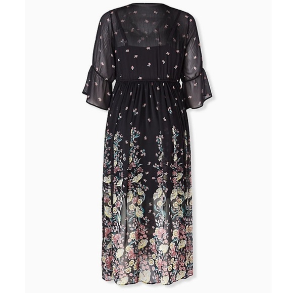 Torrid Floral Chiffon Button Front Maxi Dress 0 - Picture 2 of 11